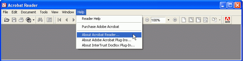 ’Help | About Acrobat Reader’ menu illustration